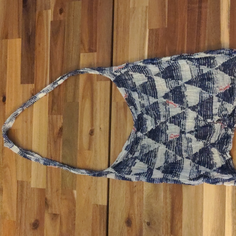 Free People blue and white tote